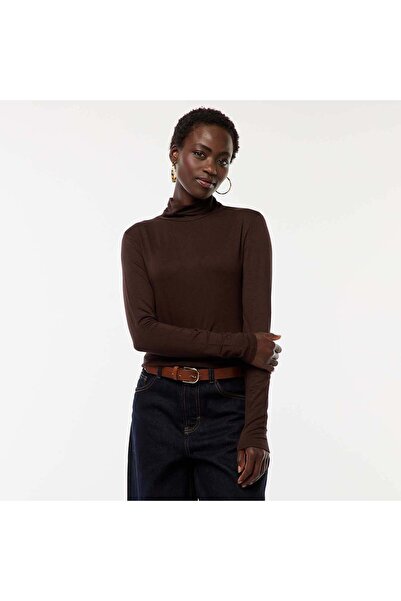 KİABİ Roll-Neck Long-Sleeve Top BROWN