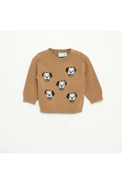 KİABİ Disney Dalmatian Knitted Crew Neck Sweater BEIGE