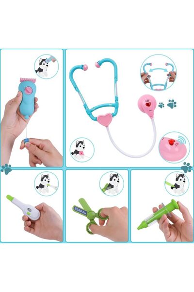 JHT Children's Trolley Playset - Mobile Vet Clinic for Puppies