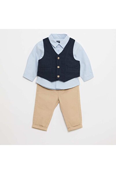 KİABİ Shirt + Trousers + Vest Set - 3 pieces BLUE