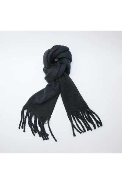KİABİ Chunky soft fringe scarf BLACK
