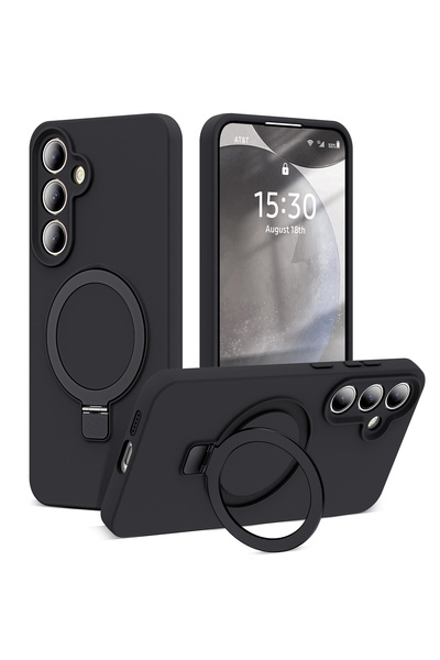 Nezih Case Samsung Galaxy S25 Fe Uyumlu İçi Kadife Stand Olabilen Halka Yüzük...