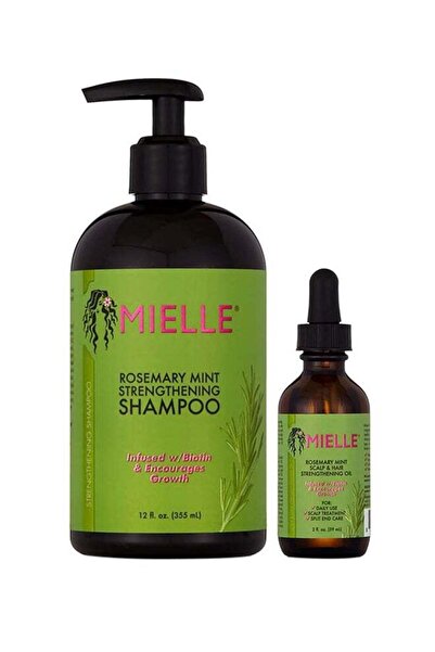MIELLE مجموعة إكليل الجبل والنعناع - شامبو مقوي وزيت فروة الرأس والشعر 414 مل