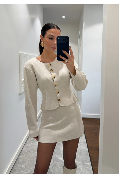 My Blog Ecru Strickrock-Set - 0611