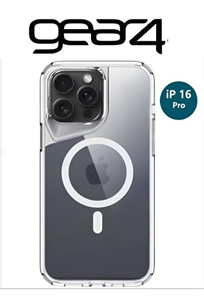 GEAR4 كفر حماية خلفيه لايفون 16 برو، جراب حماية شفاف اصلي وقوي، كفر مقاوم لصد...