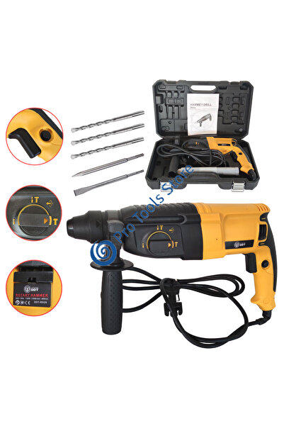 DDT Ciocan rotopercutor electric GB-RH, 26 mm, 1100 W, 900 rpm, daltă și vârf, 3 burghie SDS-plus