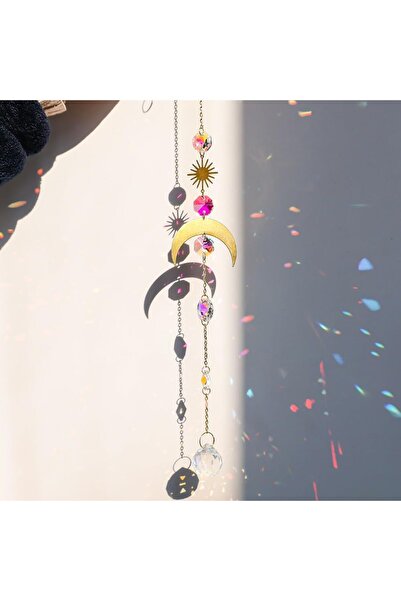 Arabest ثريا كريستالية من المنشورات، قلادات دائرية، دلايات كريستالية معلقة، هدايا ديكور منزلي