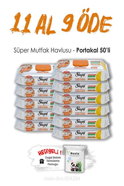 Sleepy 11 AL 9 ÖDE Portakallı Süper Mutfak Havlusu 50'li ve ROSIE