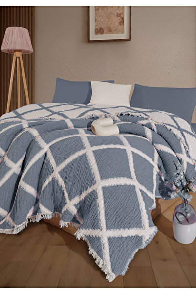 luxtex Double-Sided, Diamond Patterned, 5-Layer, Filled Muslin Blanket, Quilt, 220 X 240 cm