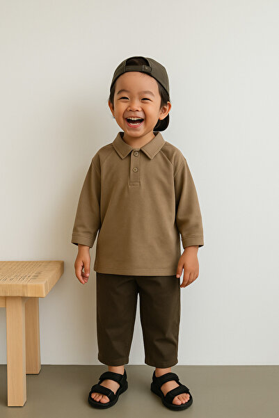 RG Brand Boys' 100% Cotton, Long Sleeve, Polo Neck T-Shirt, School T-Shirt_Rg1634