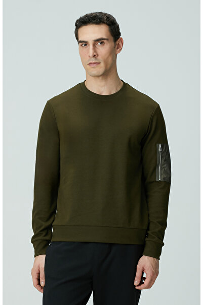 Network Haki Fermuar Detaylı Sweatshirt