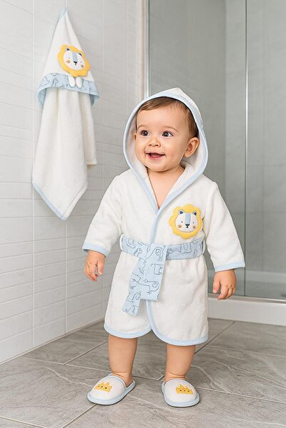 BYS BABY FASHION طقم روب حمام للأطفال الذكور من القطن 100% للموسم الجديد، منا...