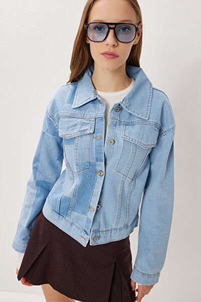 Lovelyİstanbul Contrast Color Denim Jacket Lsa0020 Blue