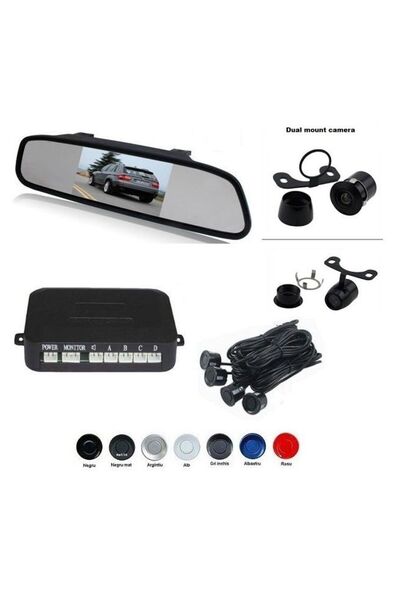 OEM Senzori parcare cu camera video si display LCD de 4.3" in oglinda S604