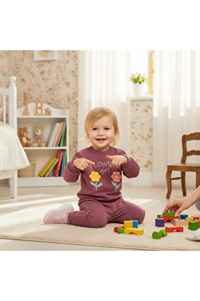 SeaBubbles Flower Embroidered Baby Girl Winter Set