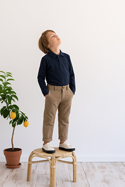 RG Brand Boys' 100% Cotton, Long Sleeve, Polo Neck T-Shirt, School T-Shirt_Rg1634