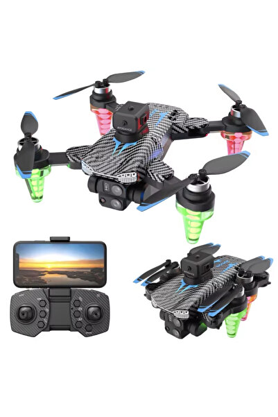 yollayenilensin C19S Drone 5G FPV Kamera Fırçasız Motor Optik Akış RGB Işıklı Katlanabilir Drone