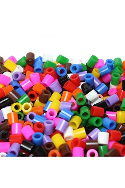 Prestij Boncuk Set de mărgele din plastic care se lipesc cu călcat Set de activități pentru copii Cutie transparentă + pensete din plastic + hârtie de călcat