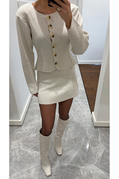 My Blog Ecru Strickrock-Set - 0611