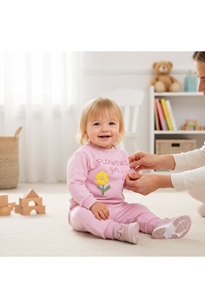 SeaBubbles Flower Embroidered Baby Girl Winter Set