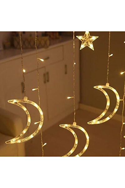 Coverzone Lanț de lumini LED de 3 metri cu 12 bucăți Moon Star Decorativ pentru Crăciun și iluminat pentru casă A+