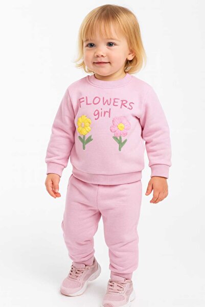 SeaBubbles Flower Embroidered Baby Girl Winter Set