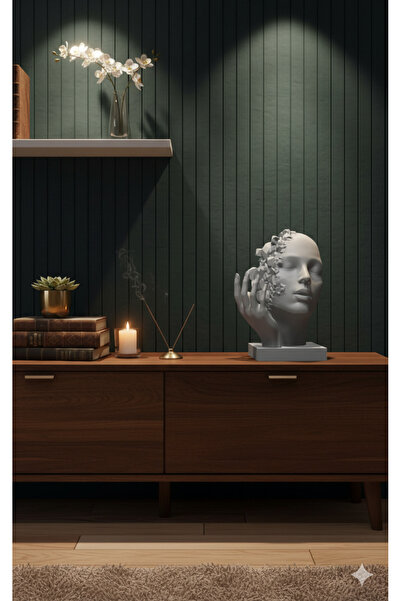 KRMNSTYLE Soyut Yüz Heykeli, Modern Sanatsal Büst Dekor