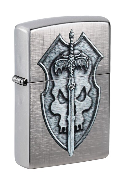 Zippo Lighter 48372 Medieval Skull Crest