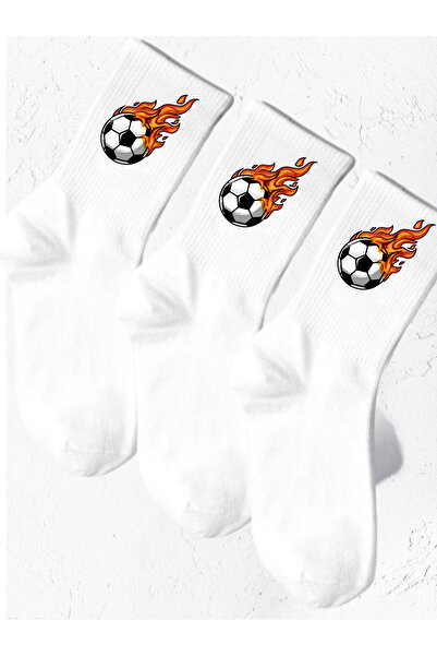 Tubinyoo Flaming Soccer Ball Printed School Socks