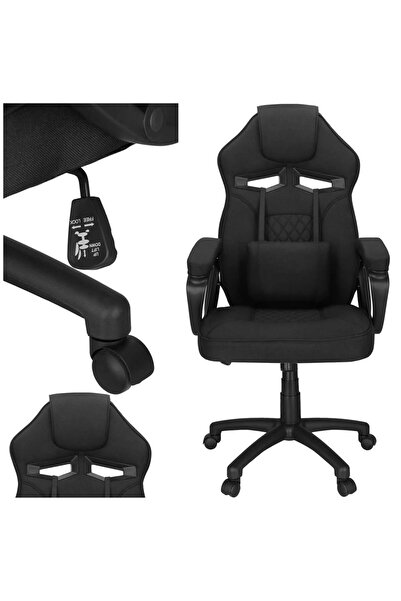 SERSIMO Scaun de birou ergonomic cu reglare a înălțimii, funcție de balansare, 59x52x125 cm, negru