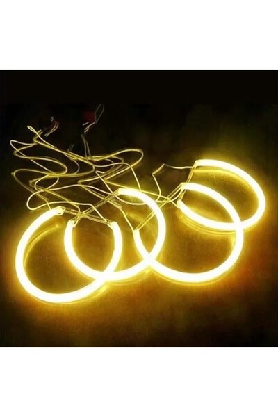 OEM Kit Angel Eyes CCFL Galben pentru BMW E46 Compact - 2x106mm+2x131mm