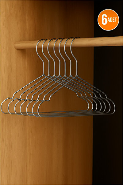 Orvila 6-штучний нержавіючий металевий вішак для одягу та суконь Дротяний вішак