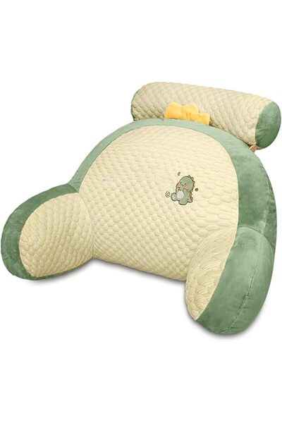 fulina Reading Pillow with Armrests, Back Support, Reading Pillow for Bed Head Cushion, (Green)