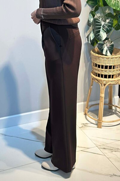 Sentez Wide Leg Palazzo Pants 5578 Brown