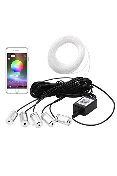 OEM Kit Lumini Ambientale Auto 6 metri cu 5 canale, fir neon RGB cu Aplicatie...
