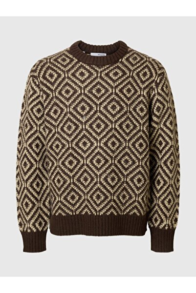 SELECTED Pullover mit Rundhalsausschnitt Print