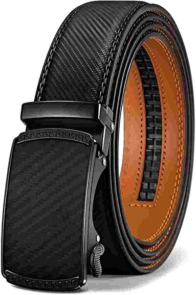 fulina Ratchet Belt For Men,Leather Belt Cut to Fit for Dress Casual Pants Jeans,120cm Micro Adjustable