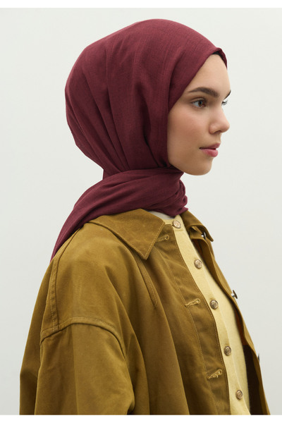 Fresh Cashmere Textured Shawl Burgundy