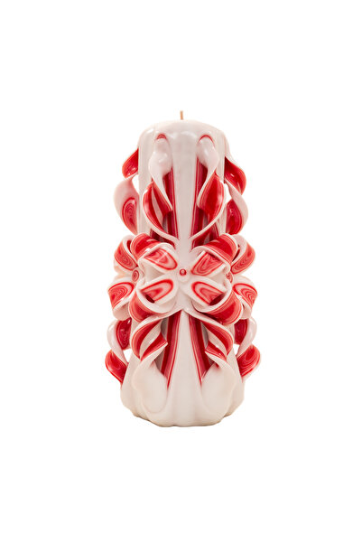Lumanari Art GALA Magnum Carved Candle, Invictus Coral Finish - HERITAGE Collection - PREMIUM
