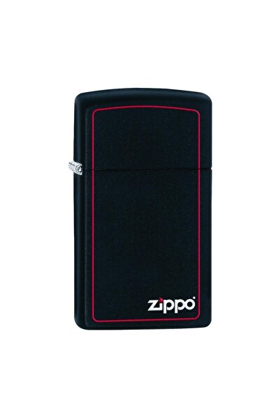 Zippo 1618 ZB Slim Black Matte with Red Border