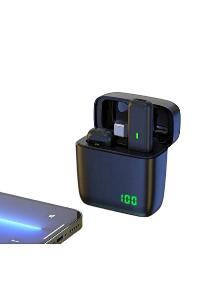 comse Sx5 Iphone Ve Type-c Uyumlu Tekli Kablosuz Yaka Mikrofonu Göstergeli Led Şarj Kutulu Gürültü Azaltma