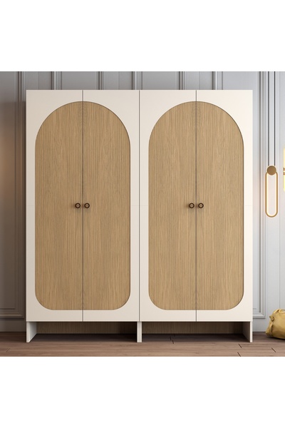 Variant Mobilya Münih 4 Kapılı Gardrop (11) - Gölge Çizgili Meşe