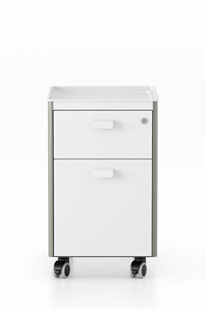 Bürotime PAL Keson, İki Çekmeceli, Beyaz & Yeşil