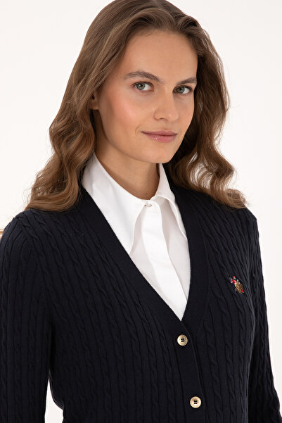 U.S. Polo Assn. Women's Navy Blue Basic Knit Cardigan 50317789-Vr033