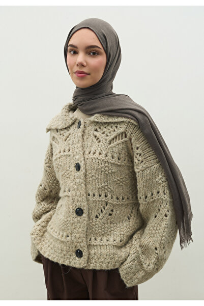 Fresh Cashmere Textured Shawl Smoke