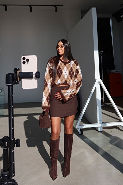 Özge Özgenç Classic Mini Fabric Skirt