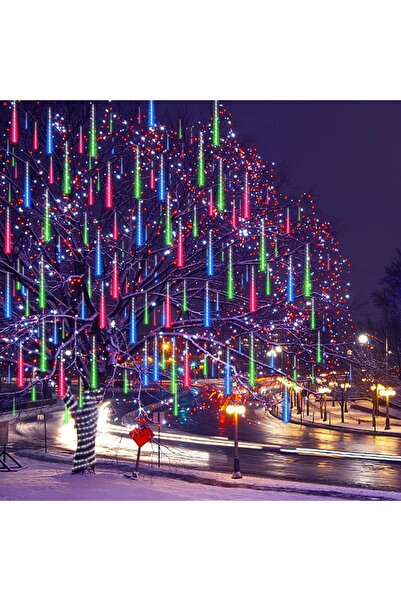 fulina Meteor Shower Lights Falling Rain Drop Christmas Icicle Cascading Lights for Xmas Halloween