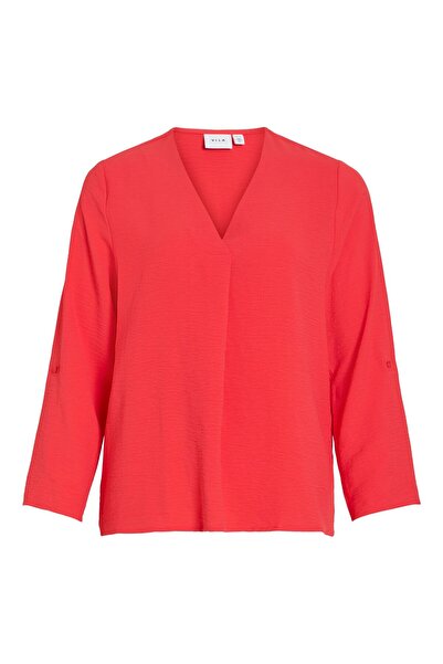 VILA Oberteil mit 3/4-Ärmeln VIJOSA V-Ausschnitt