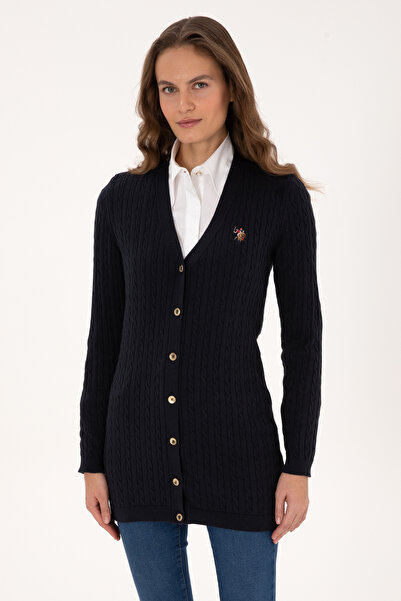 U.S. Polo Assn. Women's Navy Blue Basic Knit Cardigan 50317789-Vr033