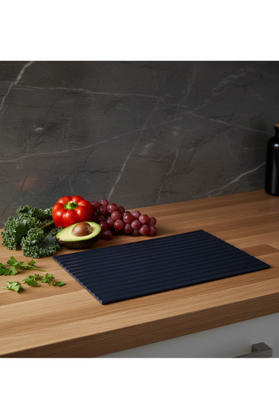 SÜMER CAM SUNUMLUK VE CAM KESME TAHTASI NERVÜRLÜ SİYAH